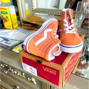 Vans, Size 9 Toddler Girl, Color:Orange